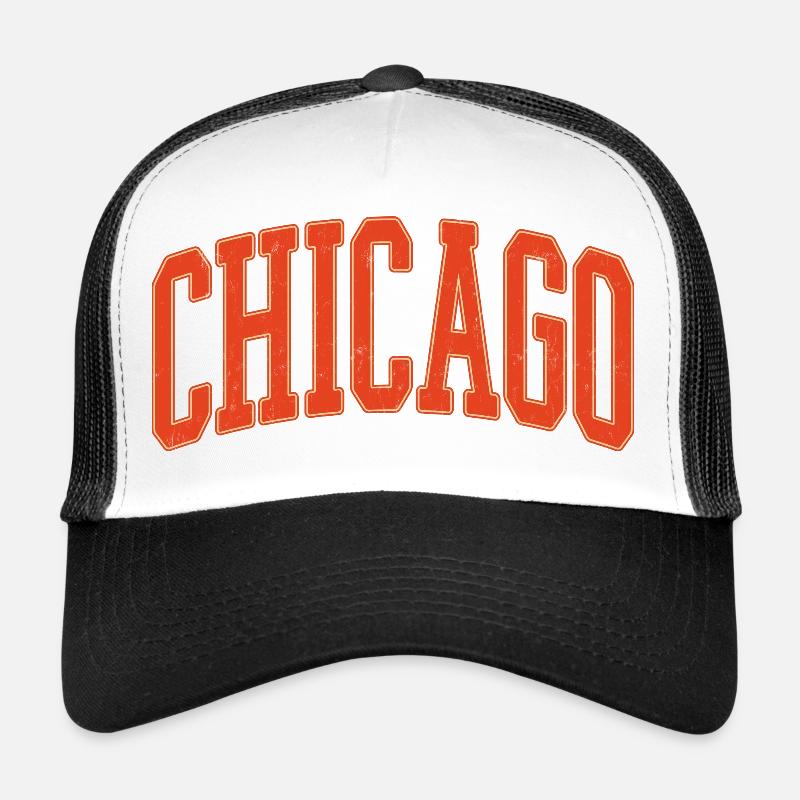 Texte de l’arc de Chicago en 3D orange Casquette trucker 
