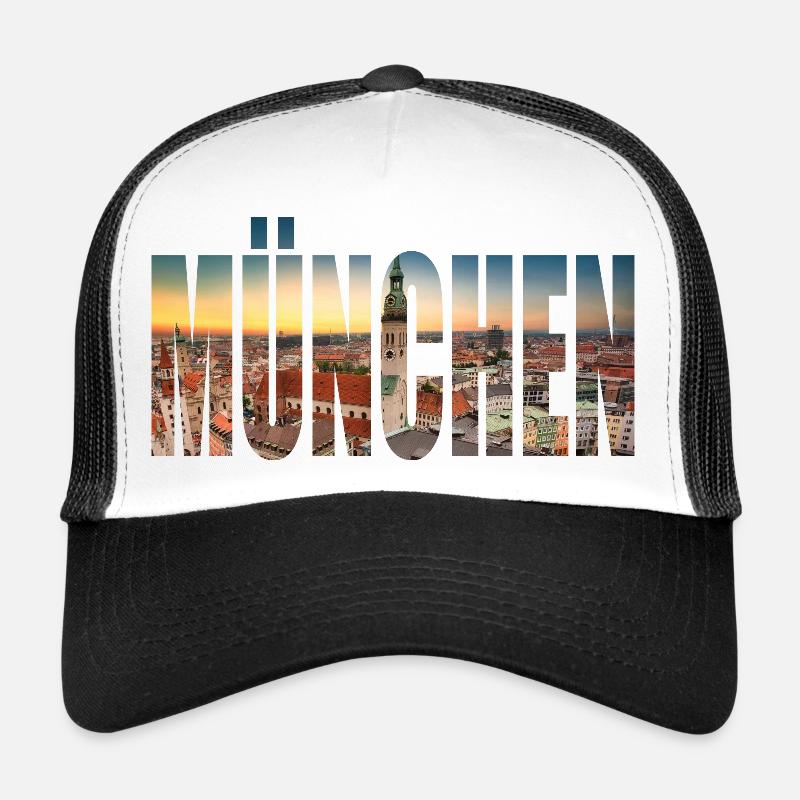München SKYLINE - Trucker Cap - Weiß/Schwarz