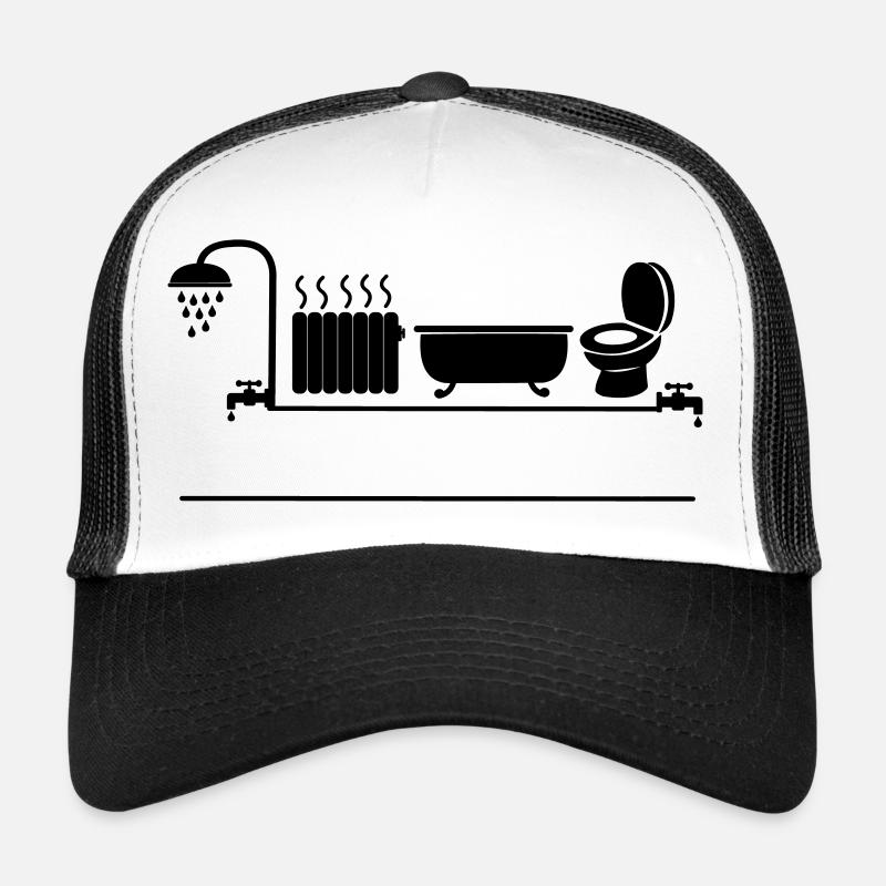 Douche sanitaire, chauffage, baignoire et WC WC - Casquette trucker  - blanc/noir
