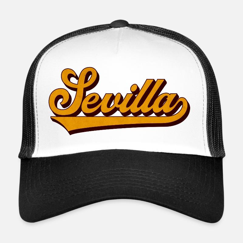 Sevilla Retro Script Yellow Trucker Cap