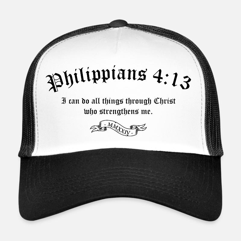 Philippians 4:13 - Trucker Cap - white/black