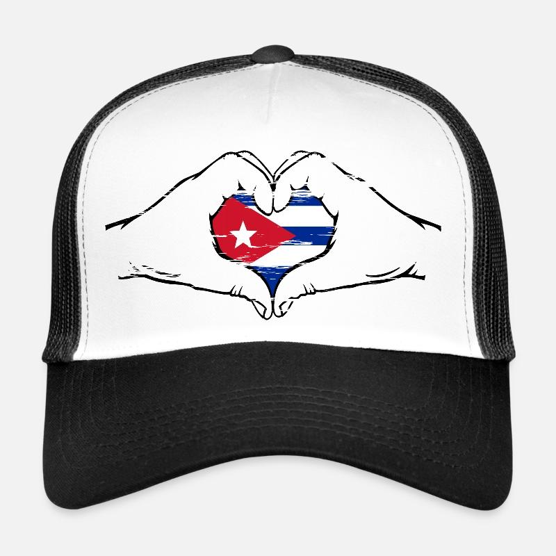 Cuba flag heart shape used Trucker Cap