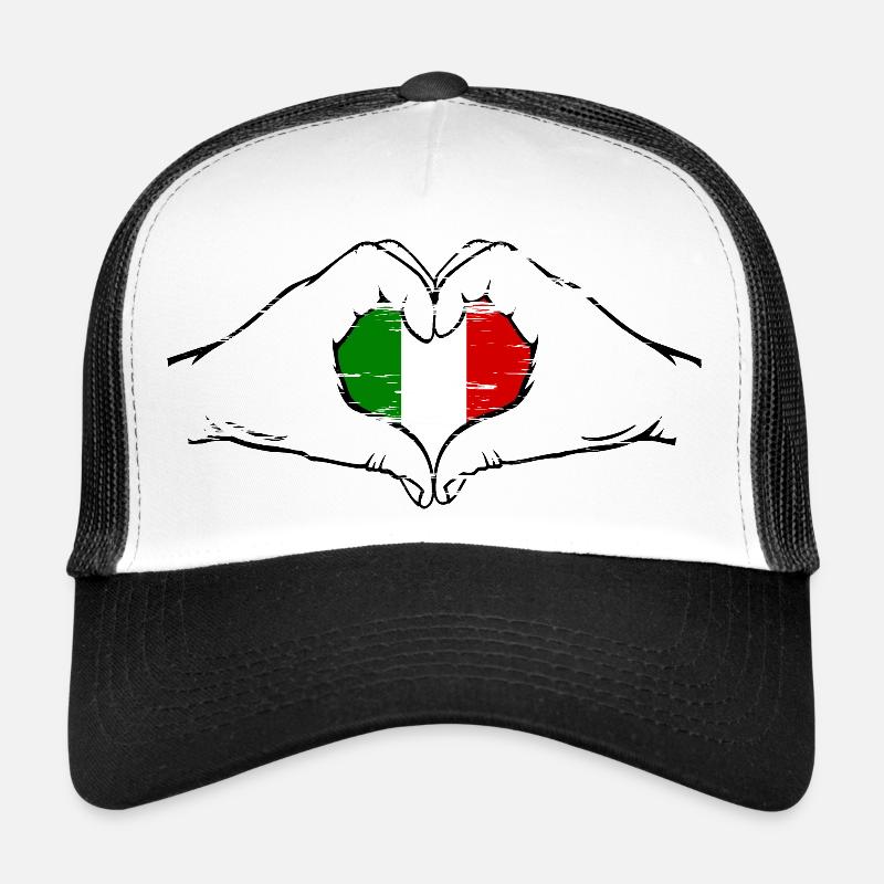 Italien Flagge Herzform used Trucker Cap