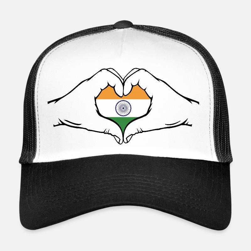Drapeau de l’Inde en forme de coeur Casquette trucker 