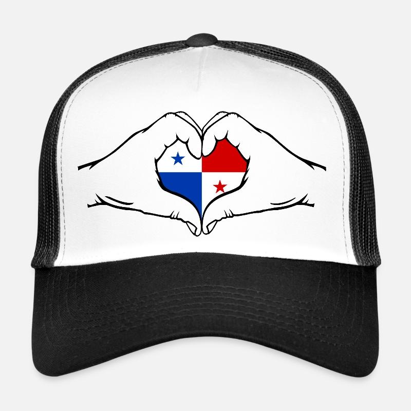 Drapeau du Panama en forme de coeur Casquette trucker 