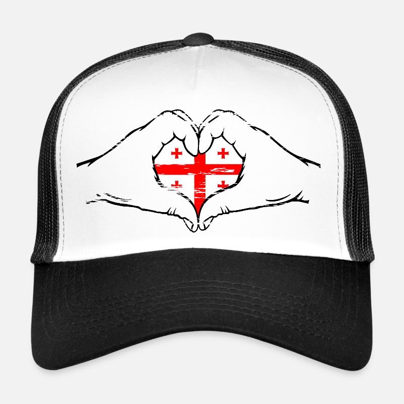 Georgien Flagge Herzform used Trucker Cap