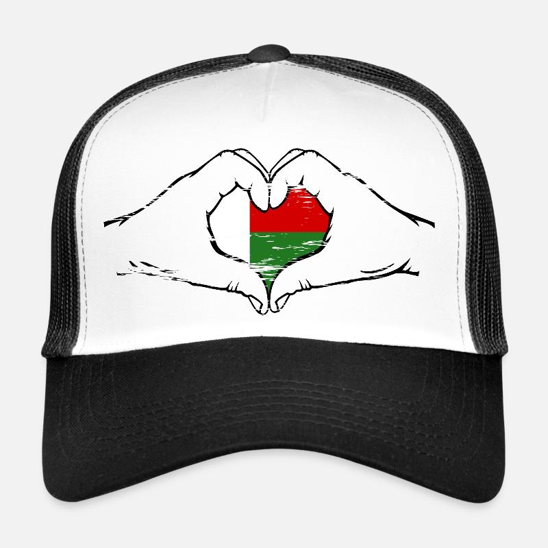 Madagascar flag heart shape used Trucker Cap