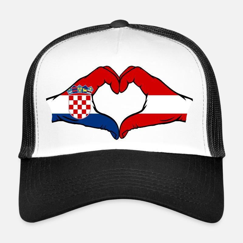 Croatie Autriche forme de coeur avec les mains Casquette trucker 