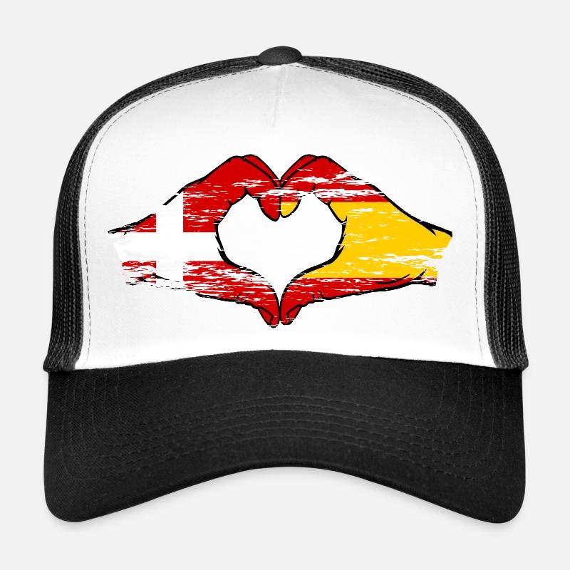 Danemark Espagne forme de coeur avec les mains utilisées Casquette trucker 