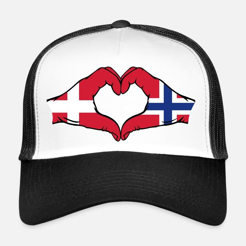 Dänemark Norwegen Herzform mit Hände - Trucker cap - hvid/sort