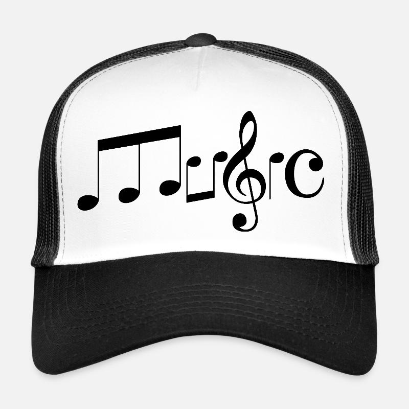 Music - Trucker Cap - Weiß/Schwarz