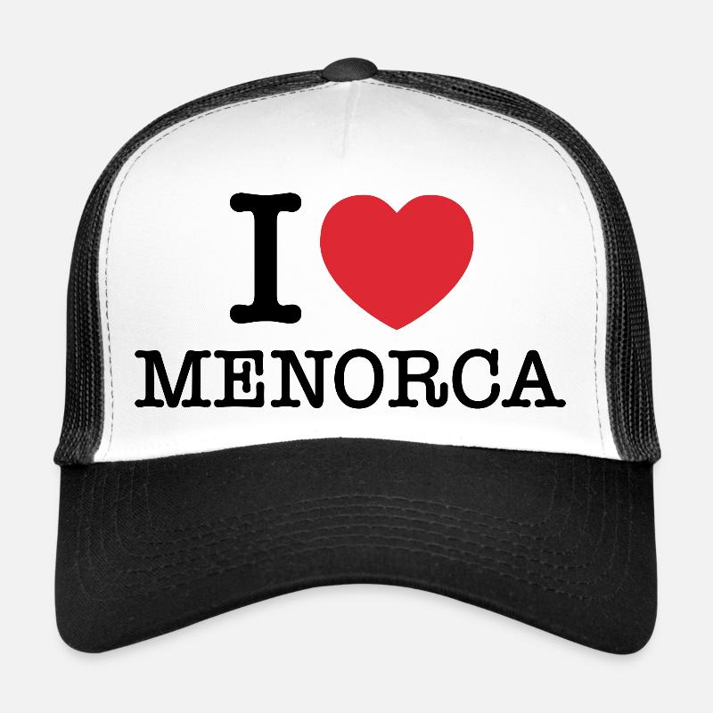 Ich liebe Menorca | Menorca | I Herz Menorca | Spanien - Trucker Cap - Weiß/Schwarz