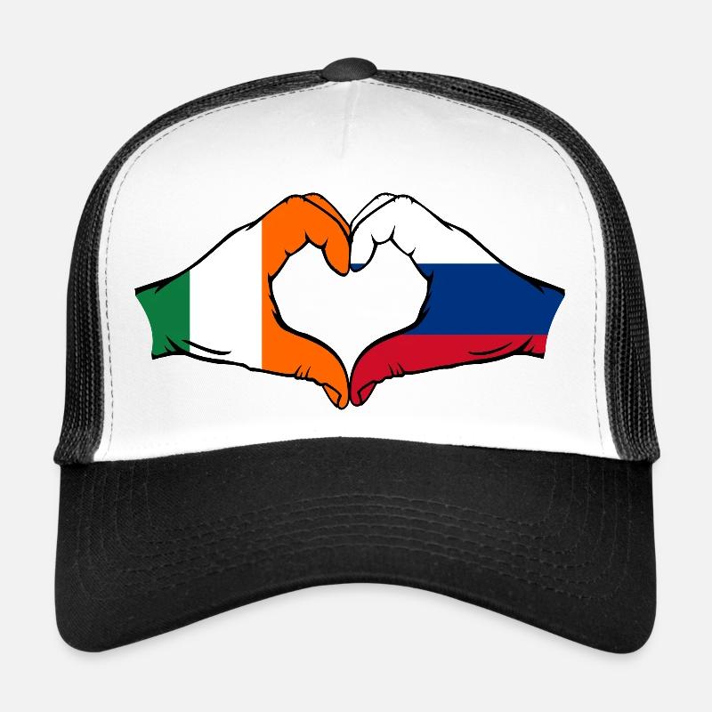 Irlande Russie Drapeau Aiguilles Forme De Coeur Casquette trucker 