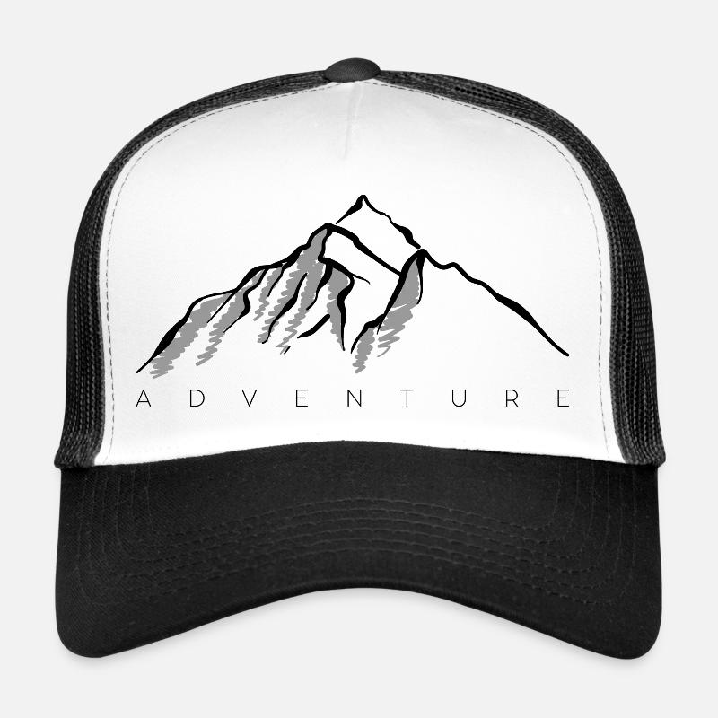 Graue Bergsilhouette Trucker Cap
