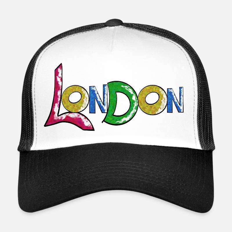 Vibrant London lettering in gradient Trucker Cap