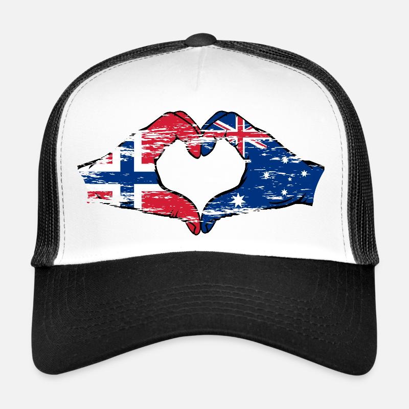 Norwegen Australien Flagge Herzform used Trucker Cap