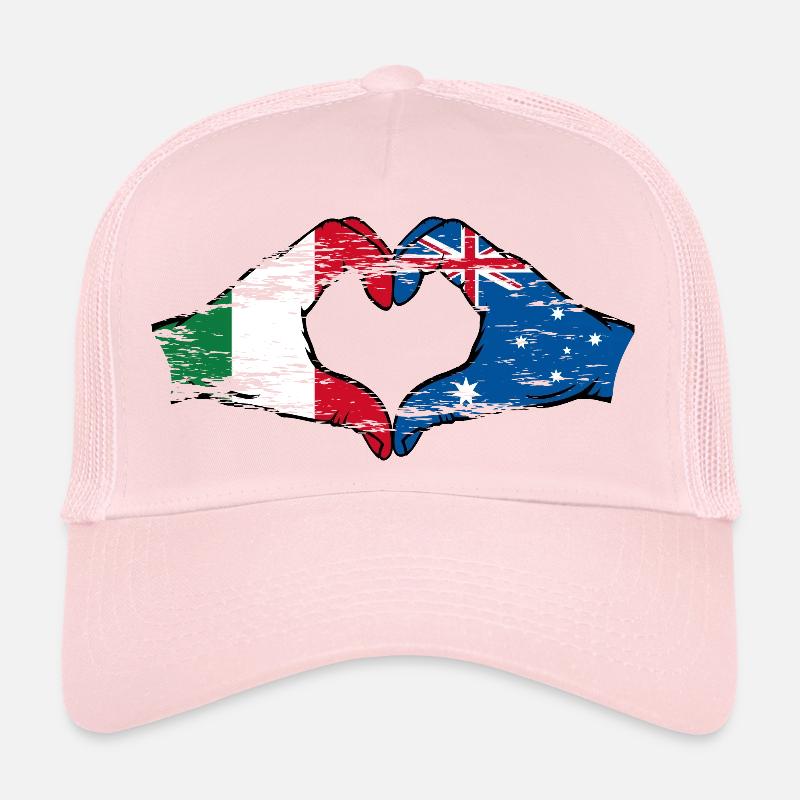 Italien Australien Flagge Herzform used Trucker Cap