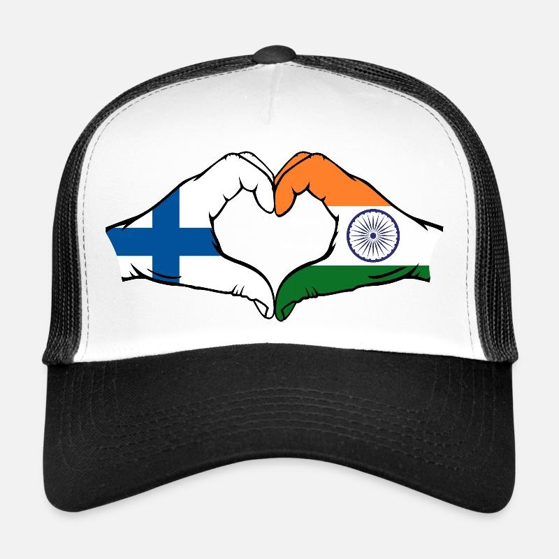 Finlande Inde mains forme de cœur Casquette trucker 