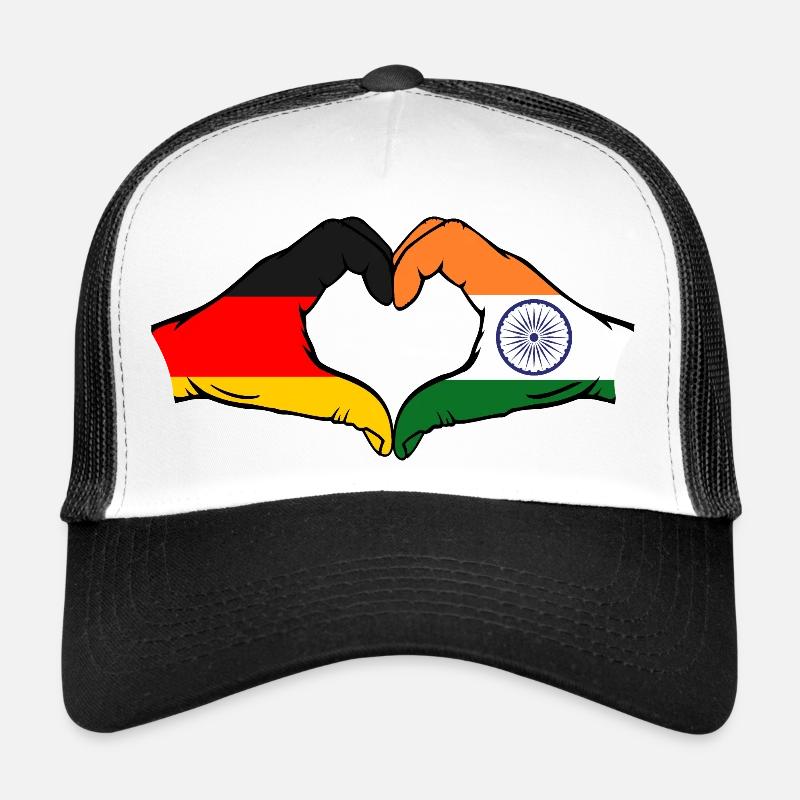 Germany India hands heart shape Trucker Cap