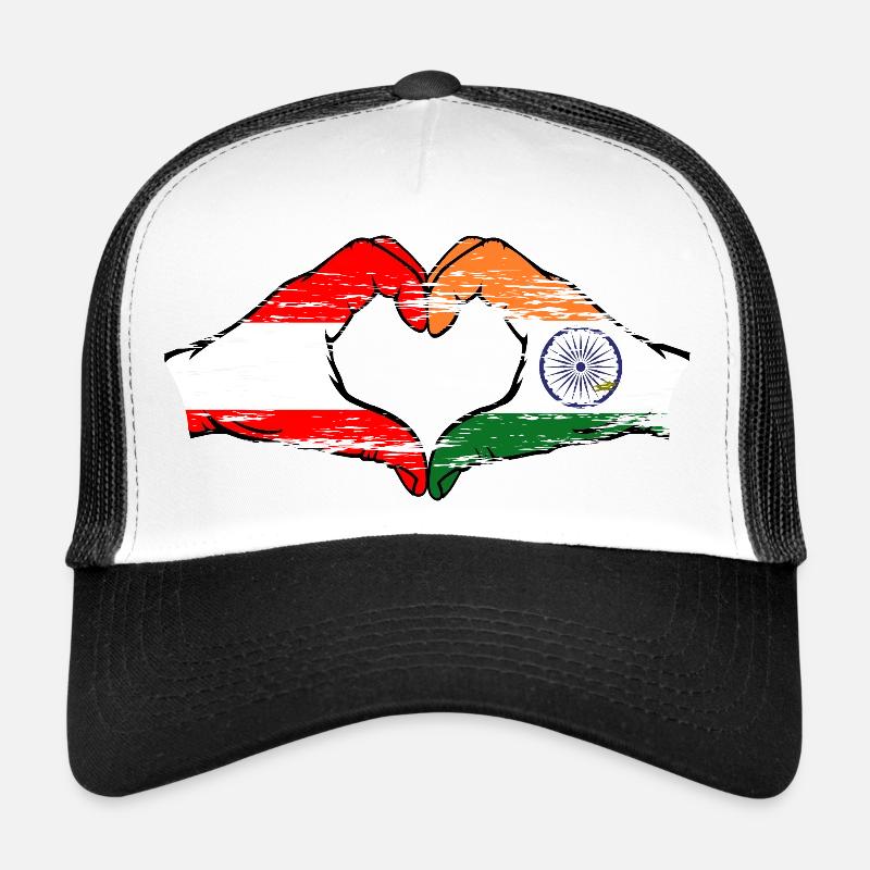 Autriche Inde mains forme de coeur utilisé Casquette trucker 