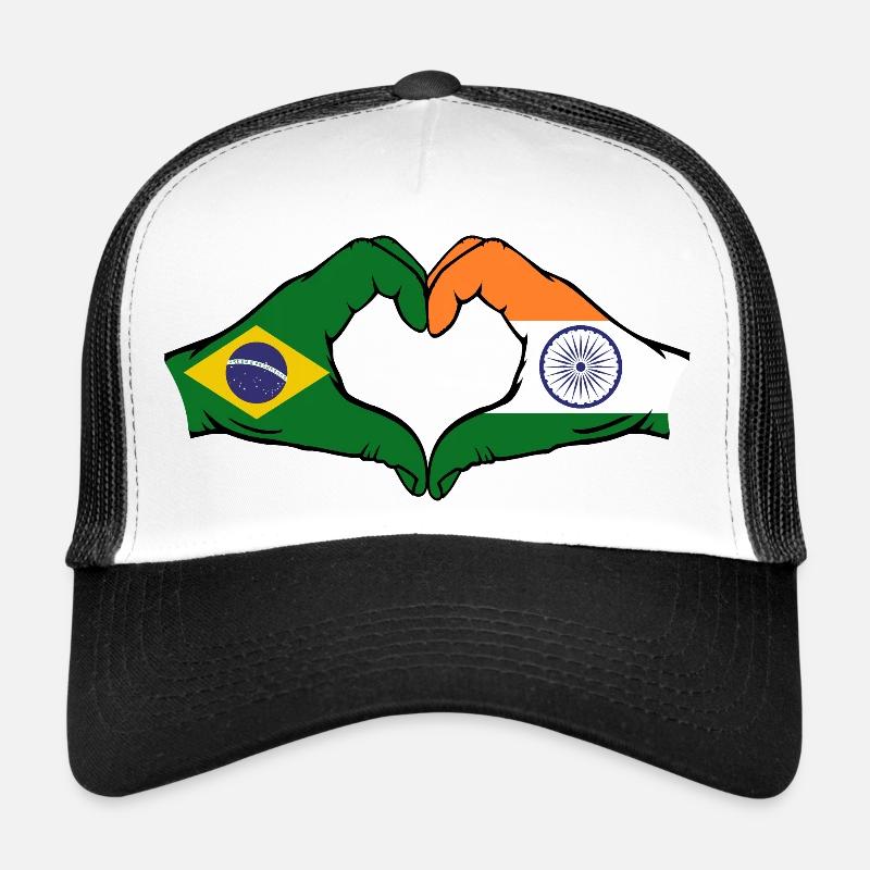 Brésil Inde Mains Forme de Coeur Casquette trucker 