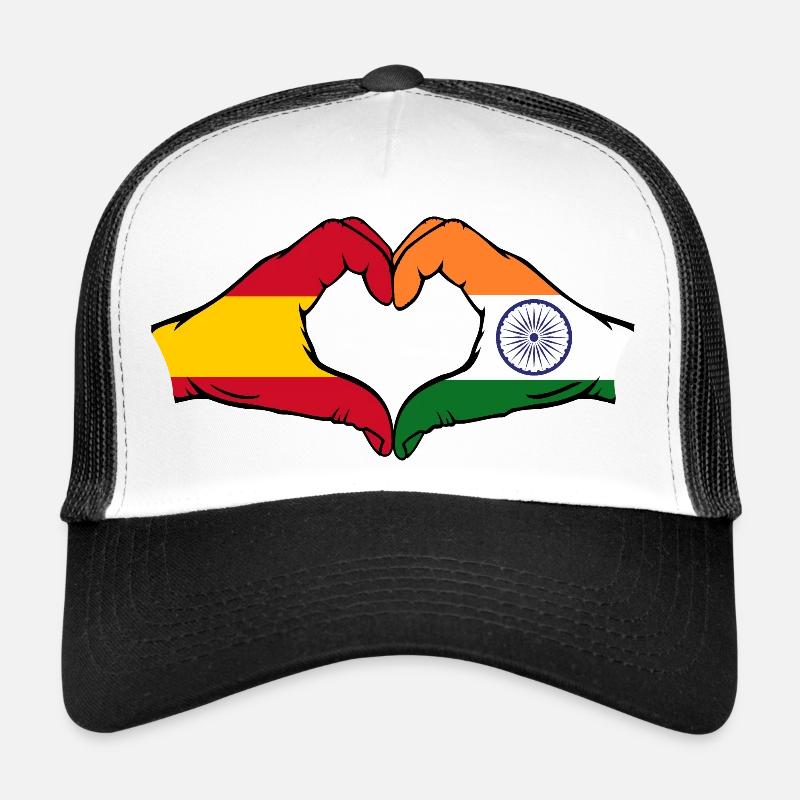Spain India hands heart shape Trucker Cap