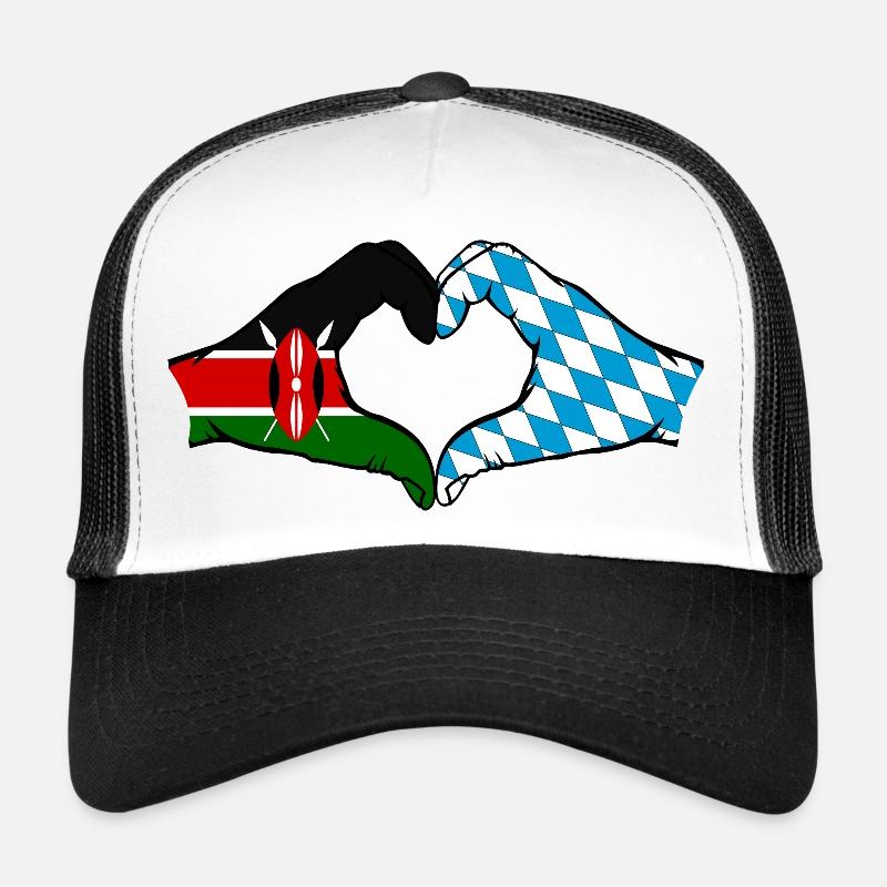 Kenya Bavaria Hands Heart Shape Trucker Cap