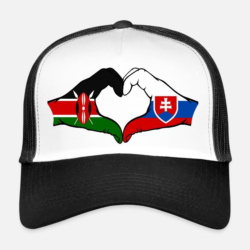 Kenya Slovakia Hands Heart Shape Trucker Cap