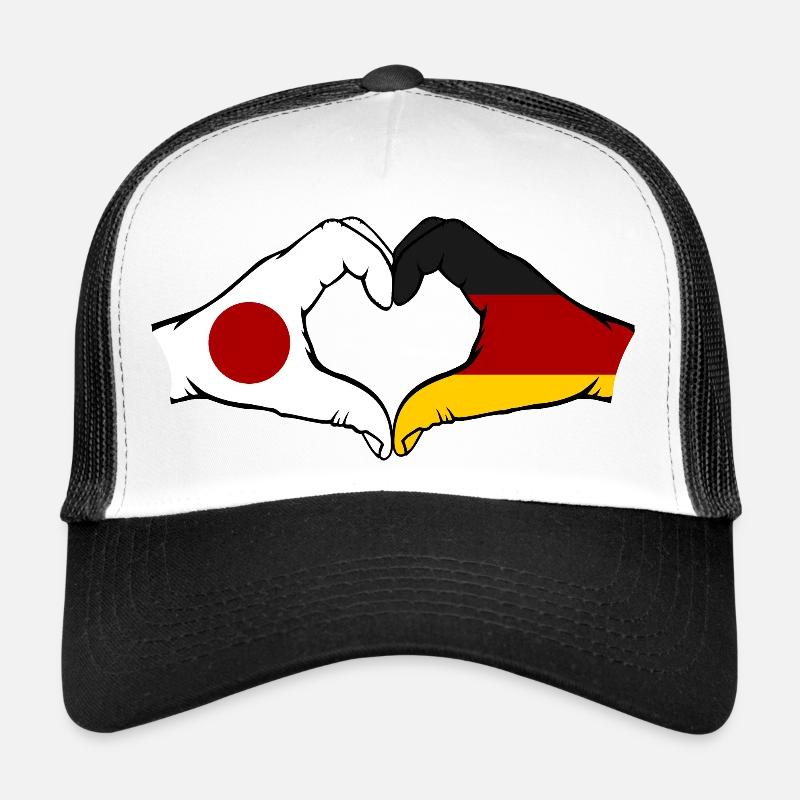 Japan Germany Hands Heart Shape Trucker Cap