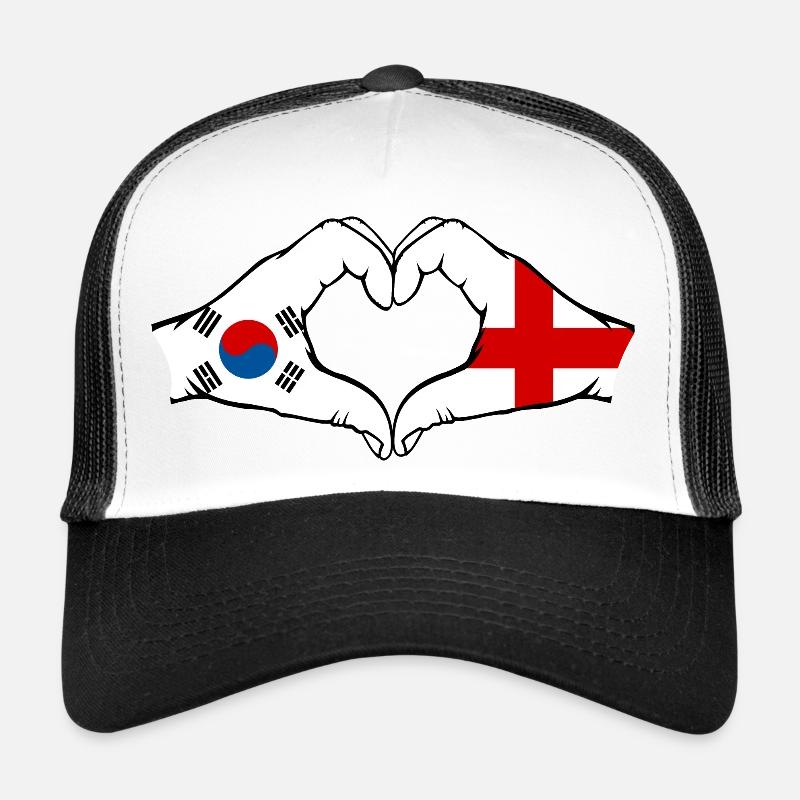 South Korea England Hands Heart Shape Trucker Cap