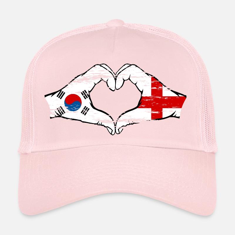 Corée du Sud Angleterre Mains Coeur Forme Utilisé Casquette trucker 