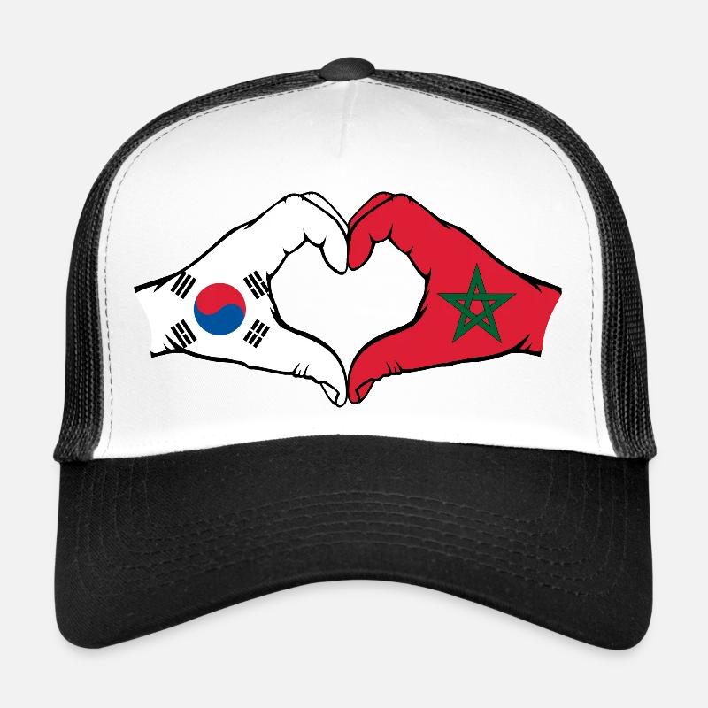 Corée du Sud Maroc Mains Forme Coeur Casquette trucker 