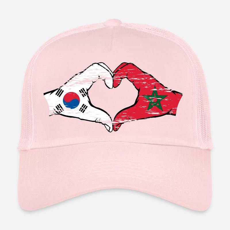 Corée du Sud Maroc mains forme de coeur utilisé Casquette trucker 