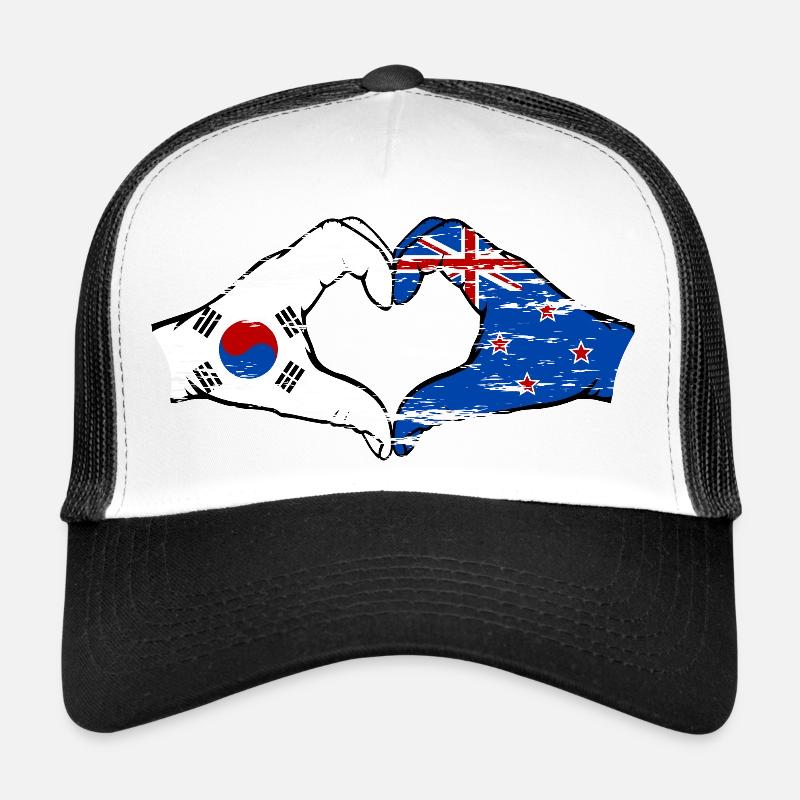 Corée du Sud Nouvelle-Zélande mains forme de coeur utilisé Casquette trucker