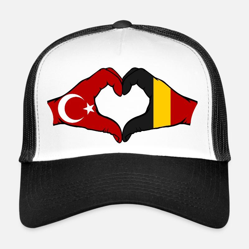 Turkey Belgium Hands Heart Shape Trucker Cap