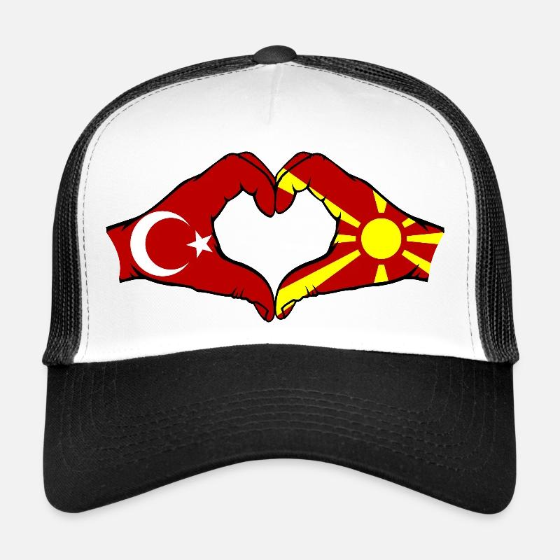 Turquie Macédoine Mains Forme de Coeur Casquette trucker 