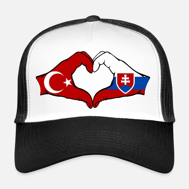 Turkey Slovakia Hands Heart Shape Trucker Cap