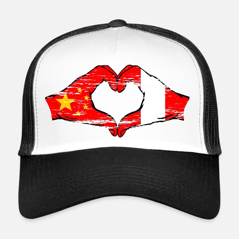 Chine Drapeau Pérou forme de coeur utilisé Casquette trucker 
