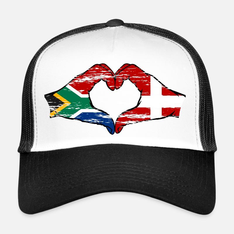 Südafrika Dänemark Flagge Hände Herzform used Trucker Cap