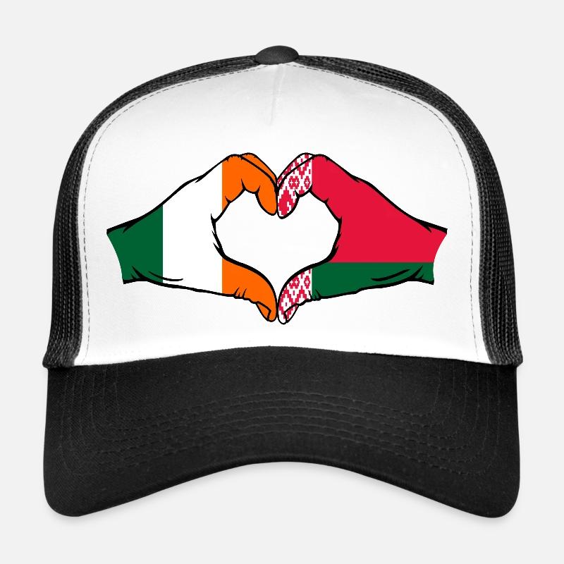 Irland Belarus Flagge Hände Herzform Trucker Cap