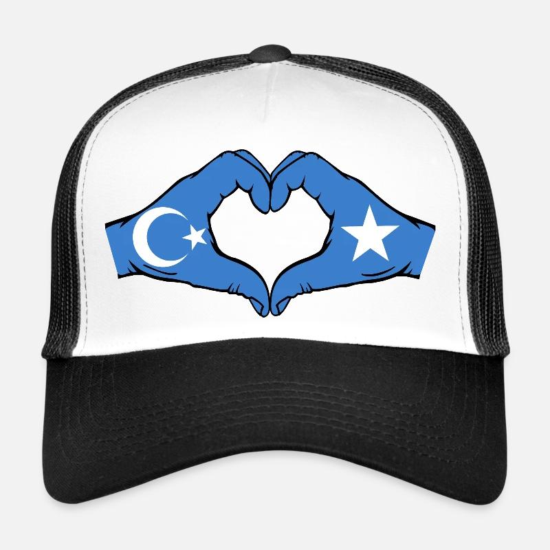 Ouïghours Somalie Drapeau Mains Coeur Forme Casquette trucker 