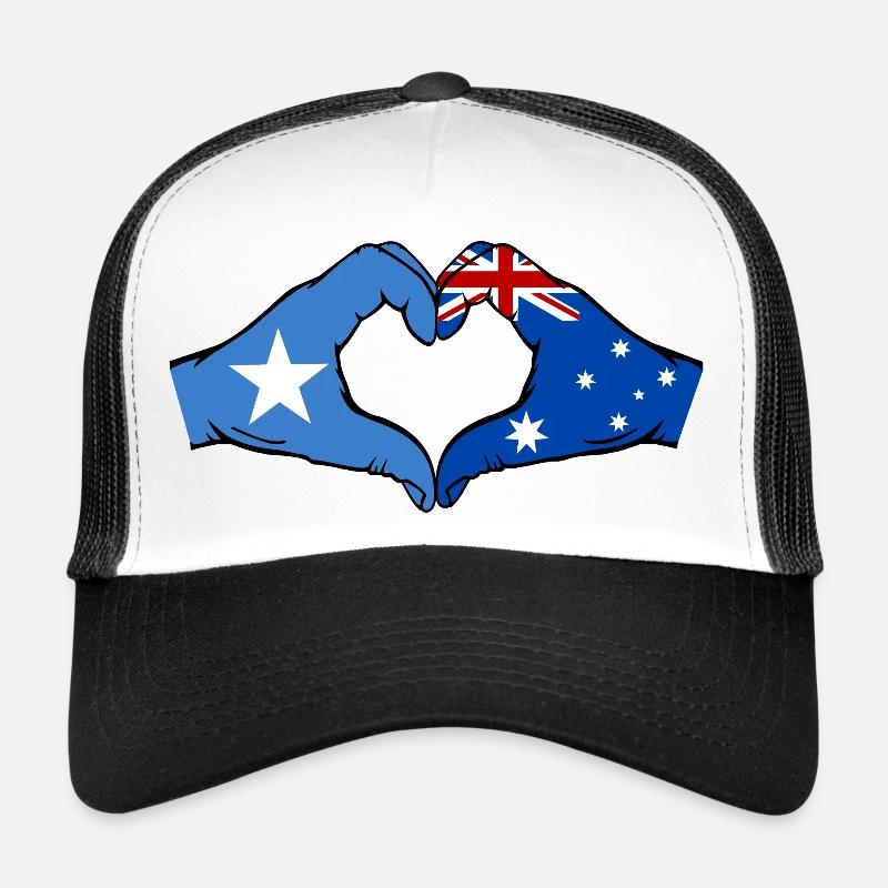 Somalie Australie Drapeau Mains Coeur Forme Casquette trucker 