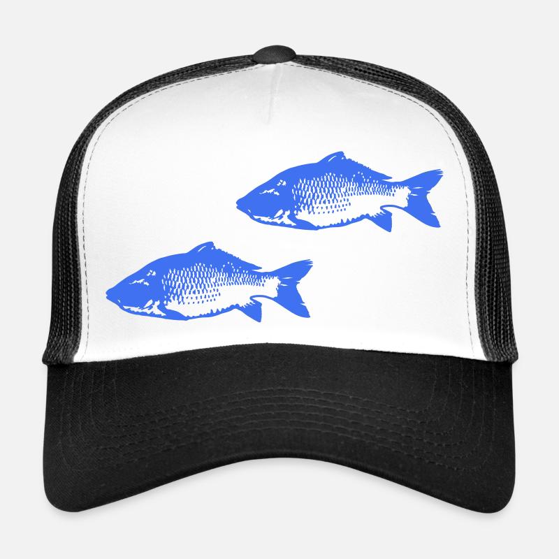 Poissons - Casquette trucker  - blanc/noir