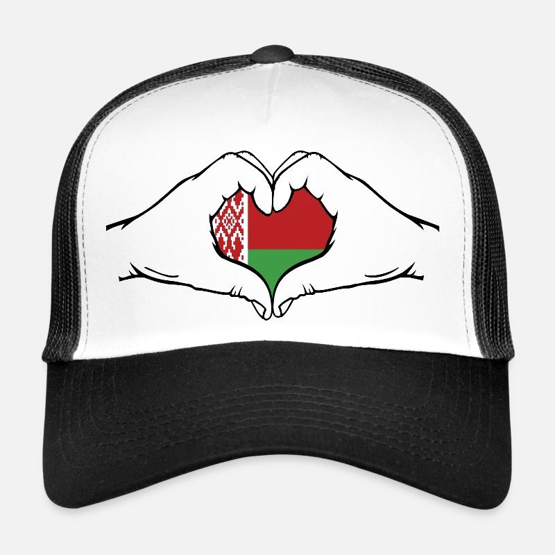 Belarus Flagge Hände Herzform Trucker Cap