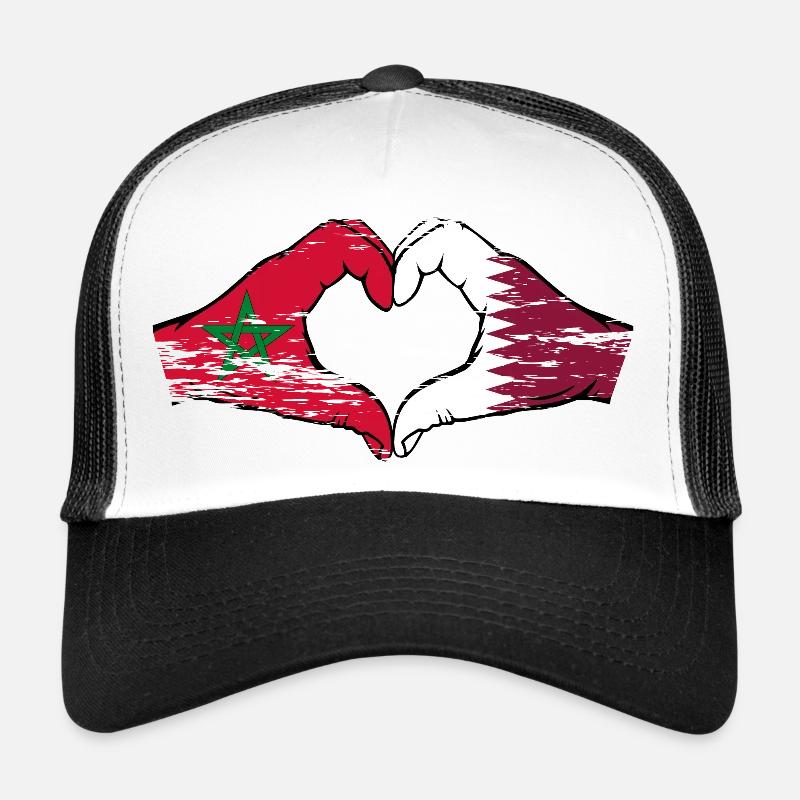 Marokko Katar Flagge Hände Herzform used Trucker Cap