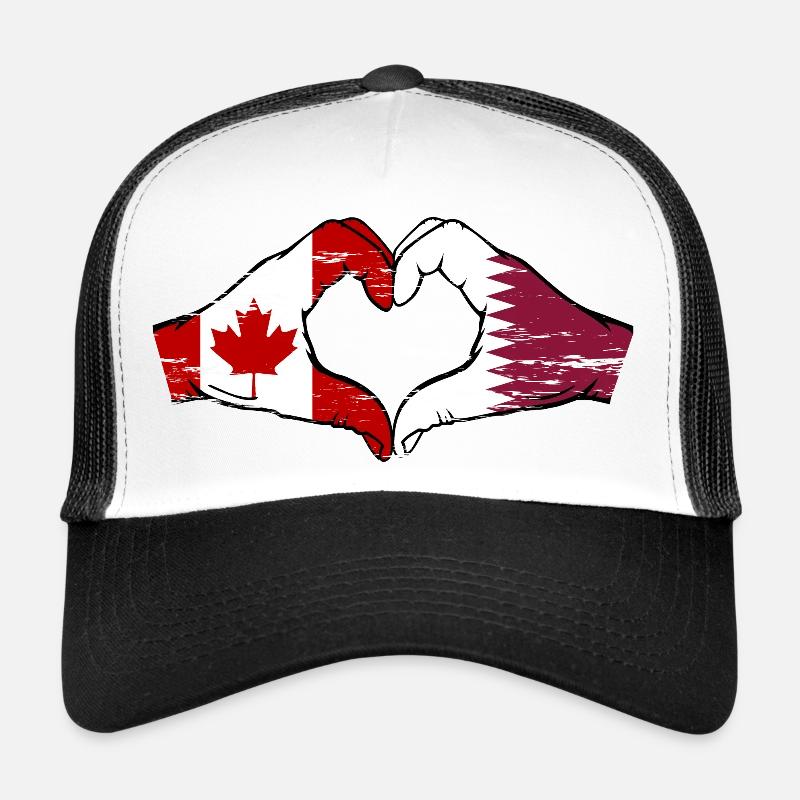 Kanada Katar Flagge Hände Herzform used Trucker Cap