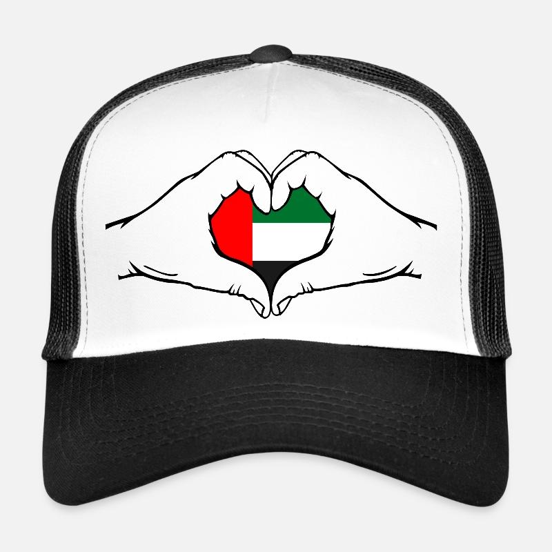 Drapeau des Émirats arabes unis Coeur Casquette trucker 