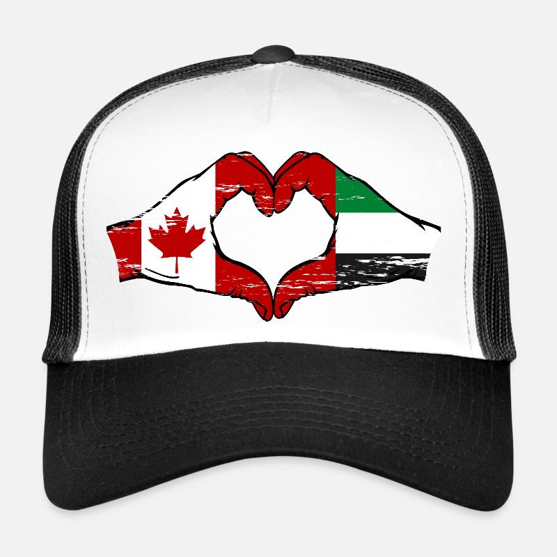Canada, Émirats arabes unis, Drapeau Coeur Casquette trucker 
