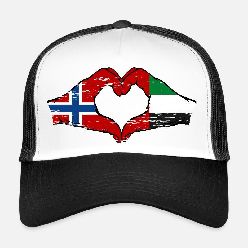Norvège Émirats arabes unis Drapeau Coeur Casquette trucker 