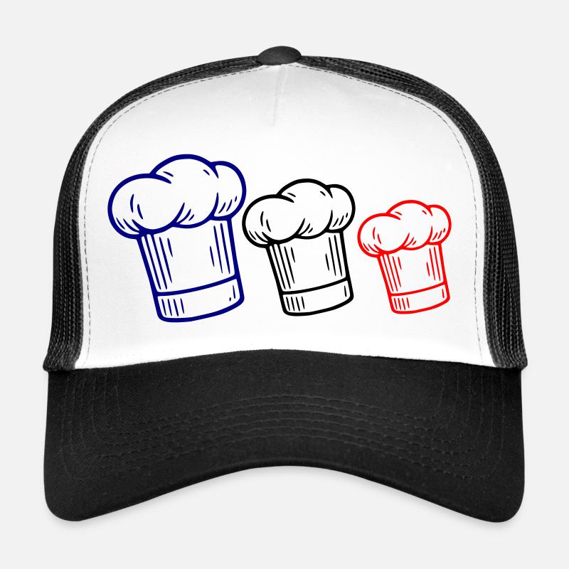 French flag hat - Trucker Cap - white/black